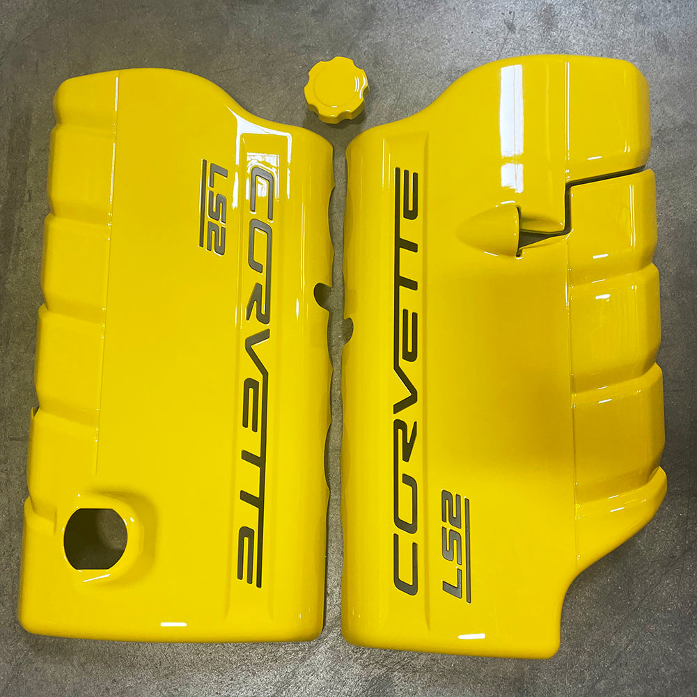 Corvette Fuel Rail Covers - Custom Painted : C6 LS2 - Standard without Dry Sump