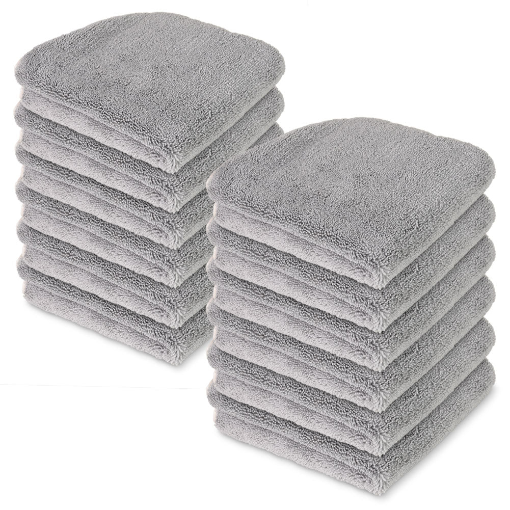 Liquid X Premium Microfiber Detailing Towels - 16" x 16" : Gray