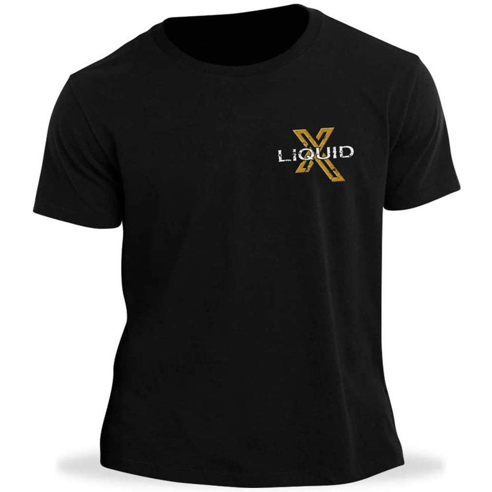 Liquid X Premium Car Care Rustic Label T-shirt : Black
