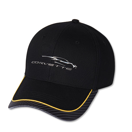 Next Generation Corvette Hat/Cap - Gesture Logo Yellow Stripe