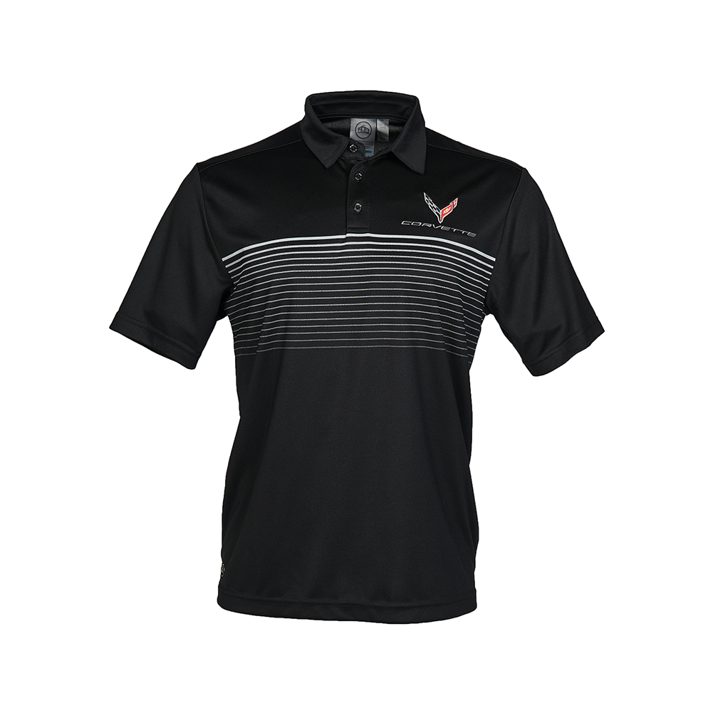 C8 Corvette Wavelength Polo - Men's : Silver/Black