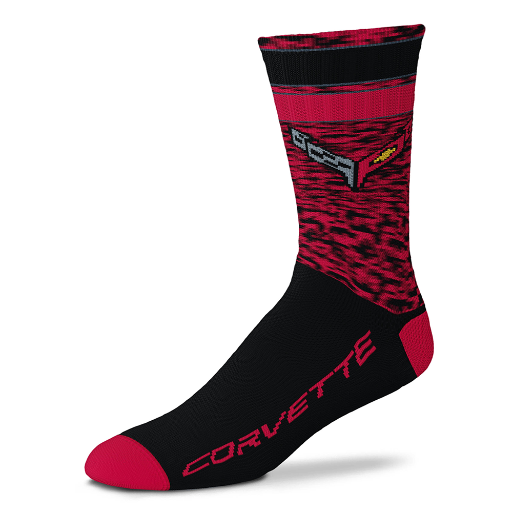 C8 Corvette Crew Socks : Red Heather