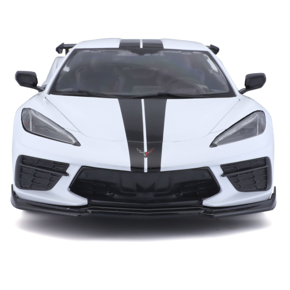 C8 Corvette Z51 Die Cast 1:18 w/ High Wing Spoiler - White