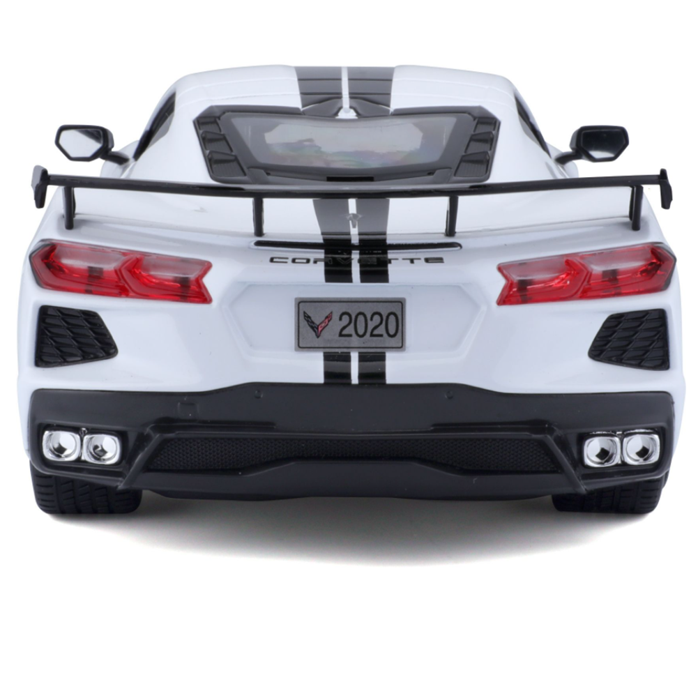 C8 Corvette Z51 Die Cast 1:18 w/ High Wing Spoiler - White