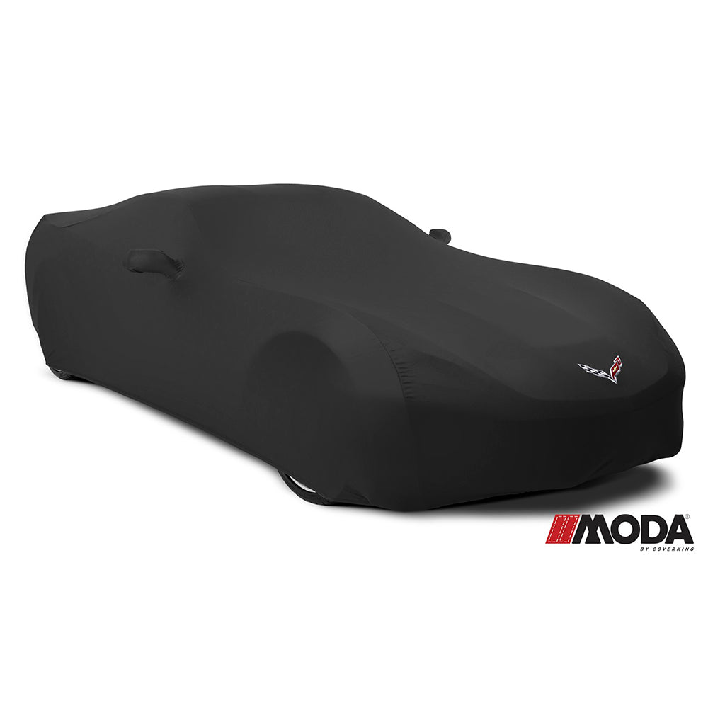 Corvette Moda Stretch Satin Car Cover - Black - Indoor : C7 Stingray, Z51, Z06, Grand Sport