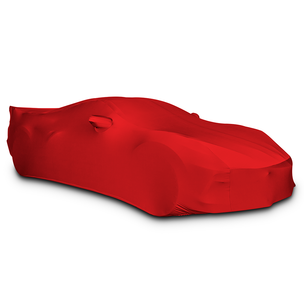 Corvette Ultraguard Stretch Satin Car Cover - Red - Indoor : C8 Stingray, Z51