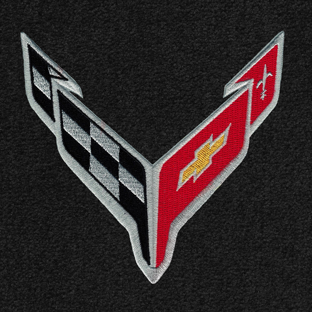 C8 Corvette Floor Mats - Lloyds Mats with C8 Crossed Flags