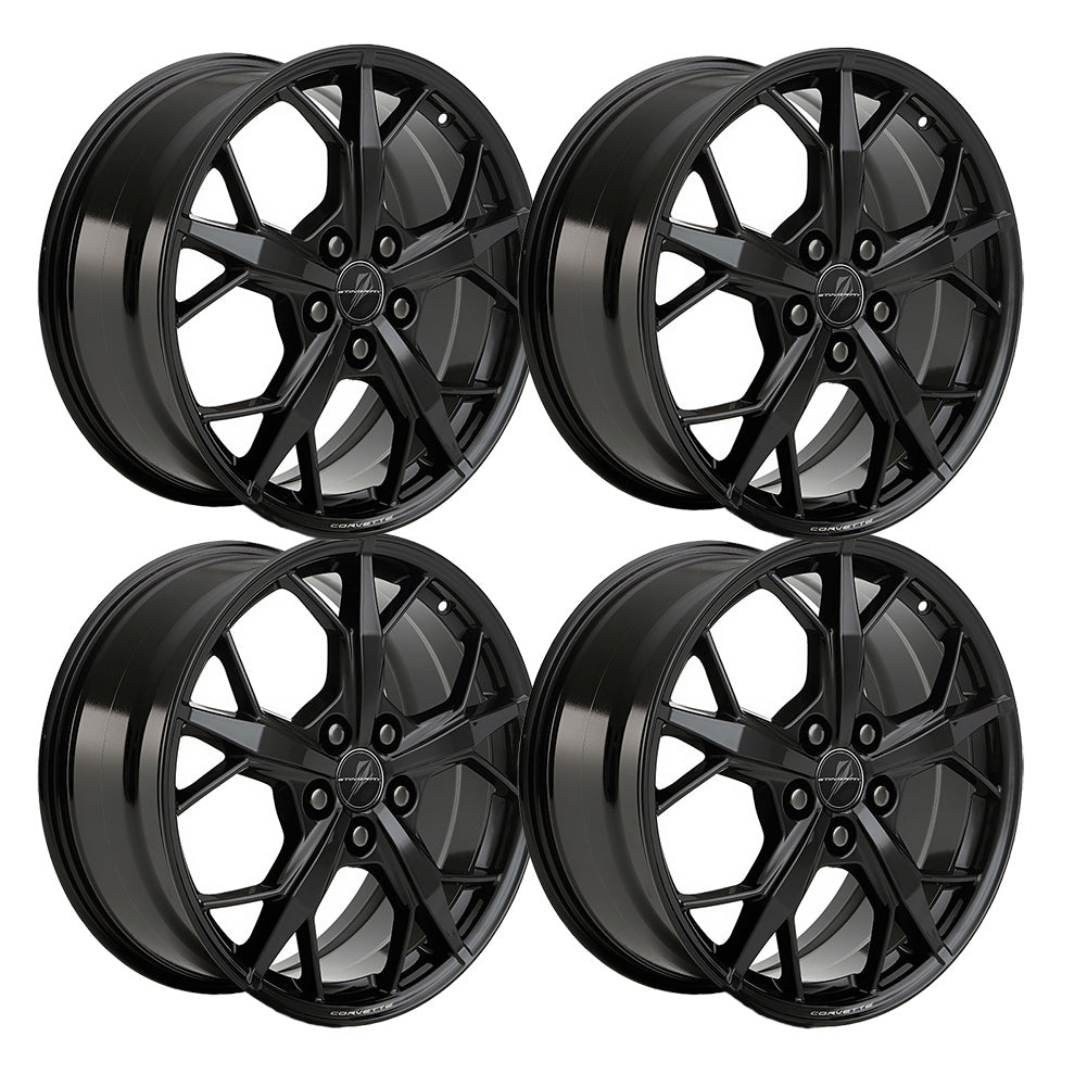 Next Generation Corvette Trident GM Wheel Exchange (Set) - Gloss Black 2020+