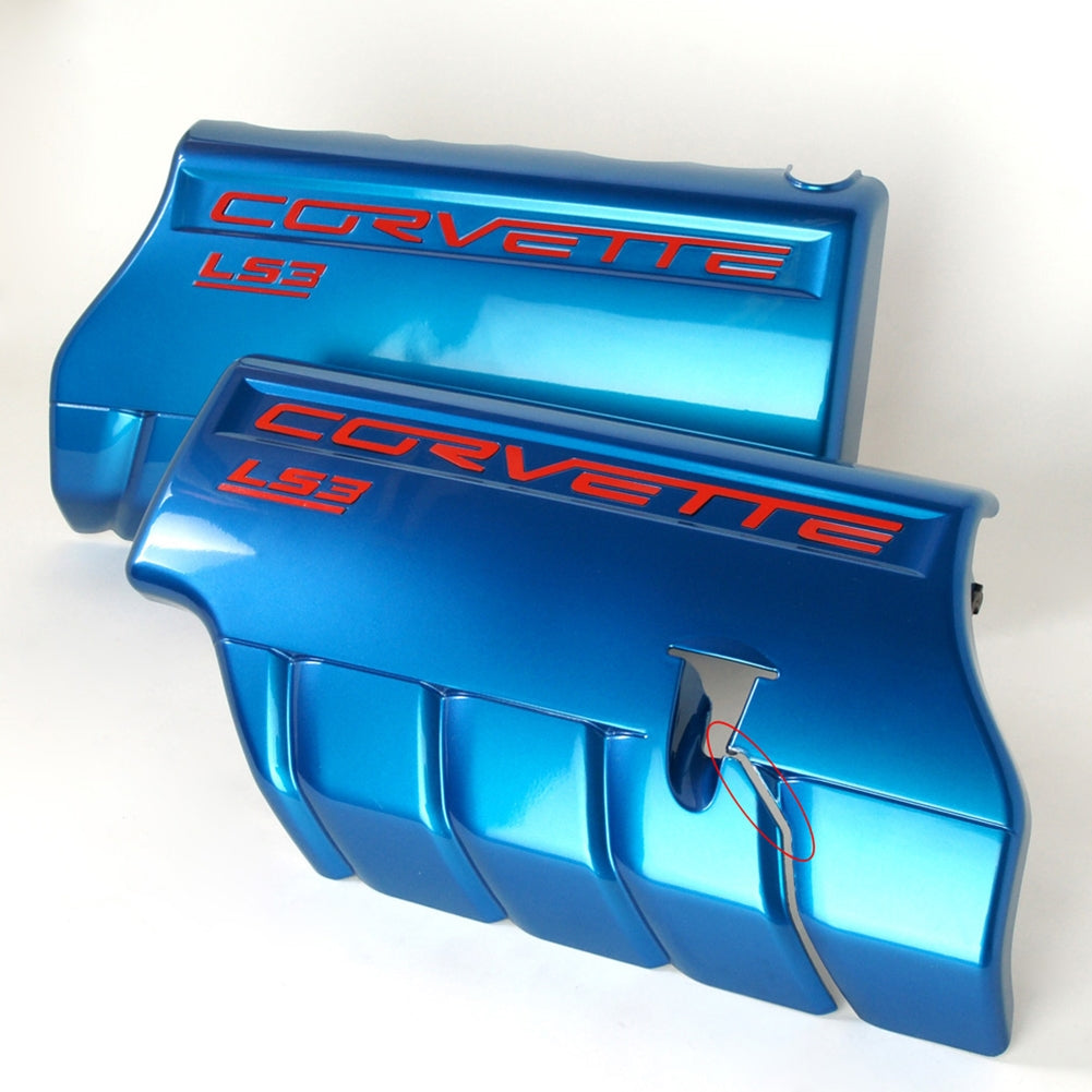 Corvette Fuel Rail Covers - 6 Speed Manual/Dry Sump - Jet Stream Blue : 2008-2013 C6 LS3 Grand Sport