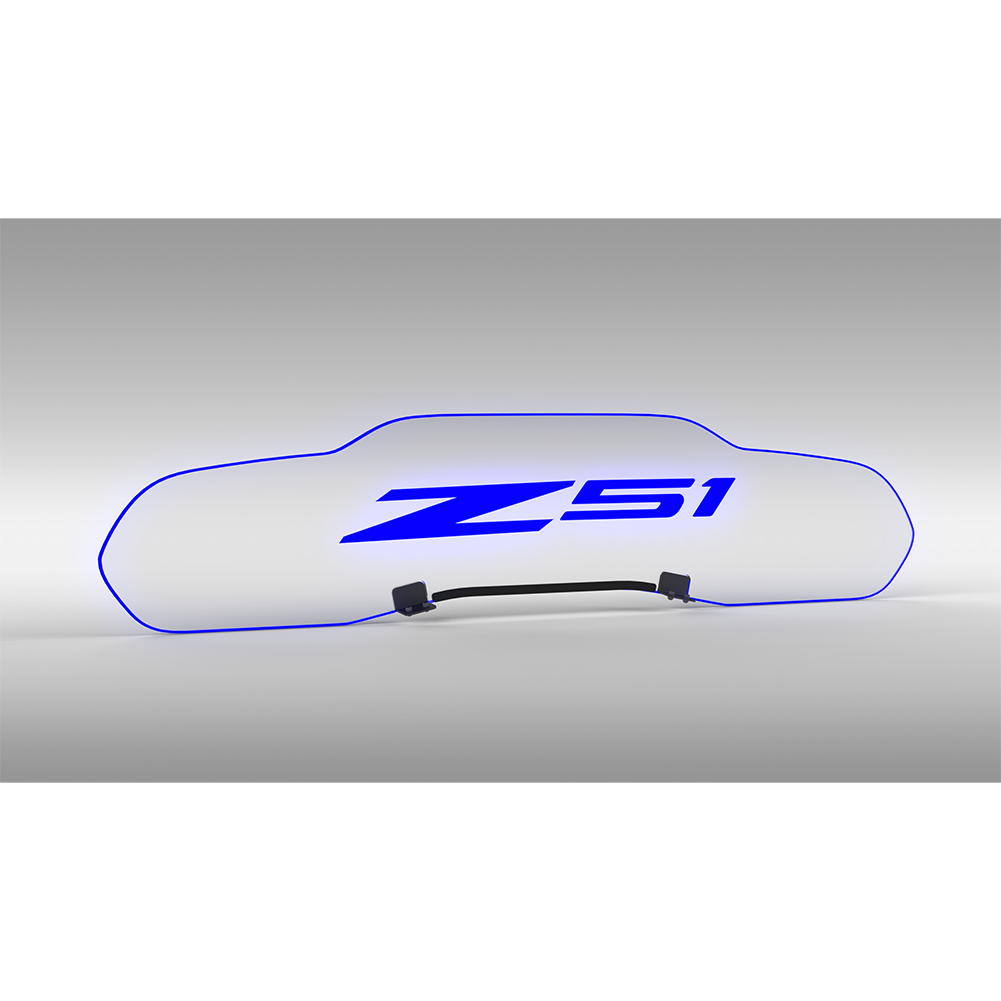 Corvette WindRestrictor Illuminated Glow Plate - Z51 Logo Coupe : C8