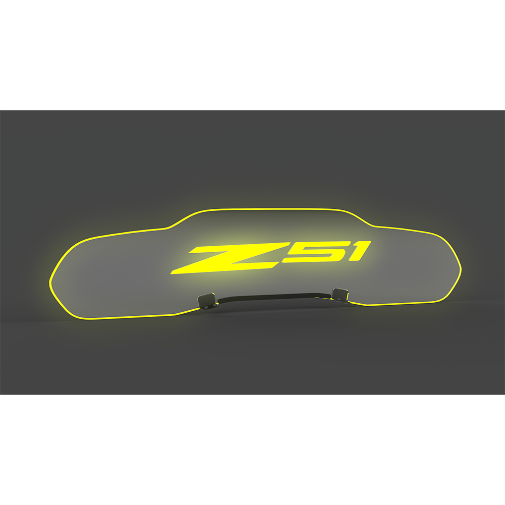 Corvette WindRestrictor Illuminated Glow Plate - Z51 Logo Coupe : C8