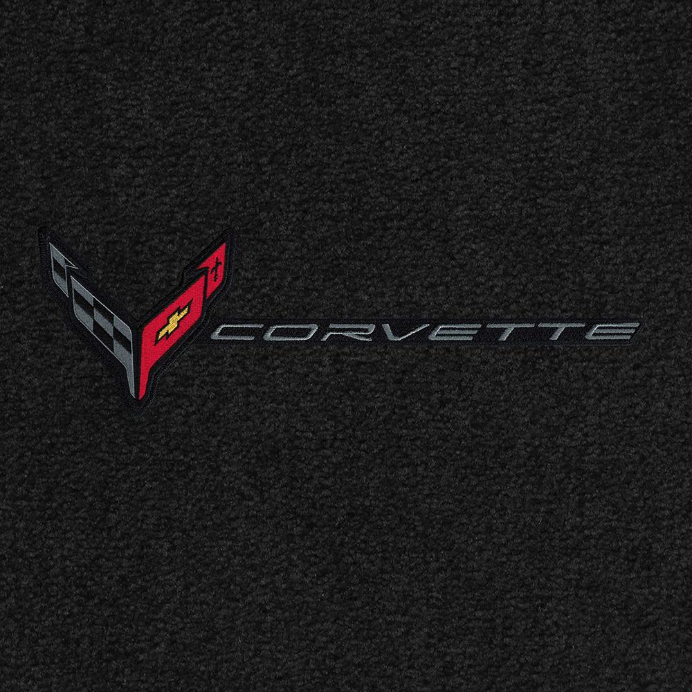 C8 Corvette Rear Cargo Mat - Lloyds Mats With Flags and Corvette Combo : Convertible