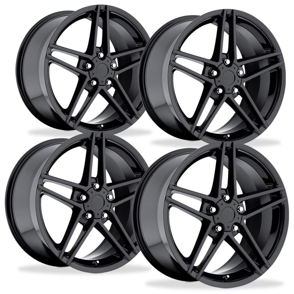 C6Z06 Style Corvette Wheels (Set): Gloss Black