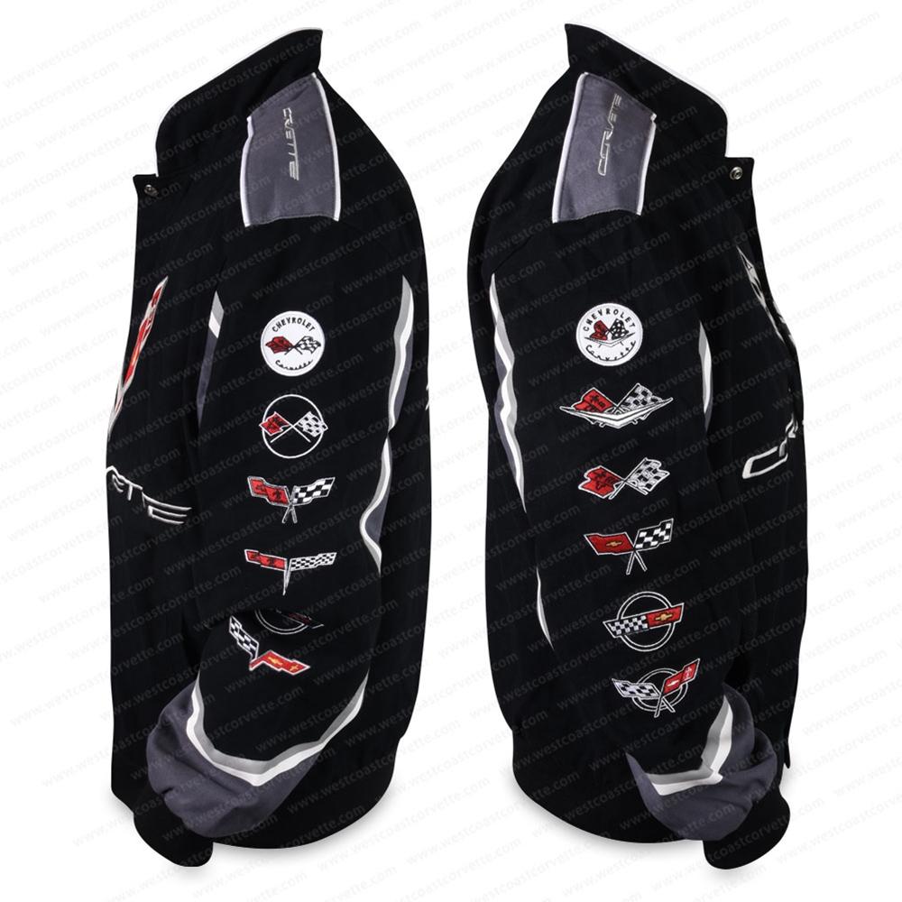 C7 Corvette All Logo Collage Twill Jacket - Black : C1, C2, C3, C4, C5, C6, C7