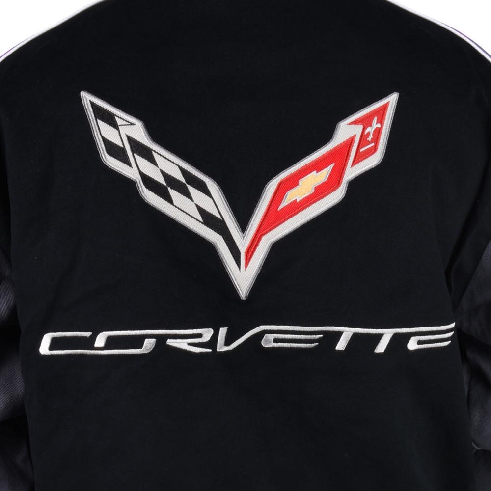 C7 Corvette All Logo Collage Twill Jacket - Black : C1, C2, C3, C4, C5, C6, C7