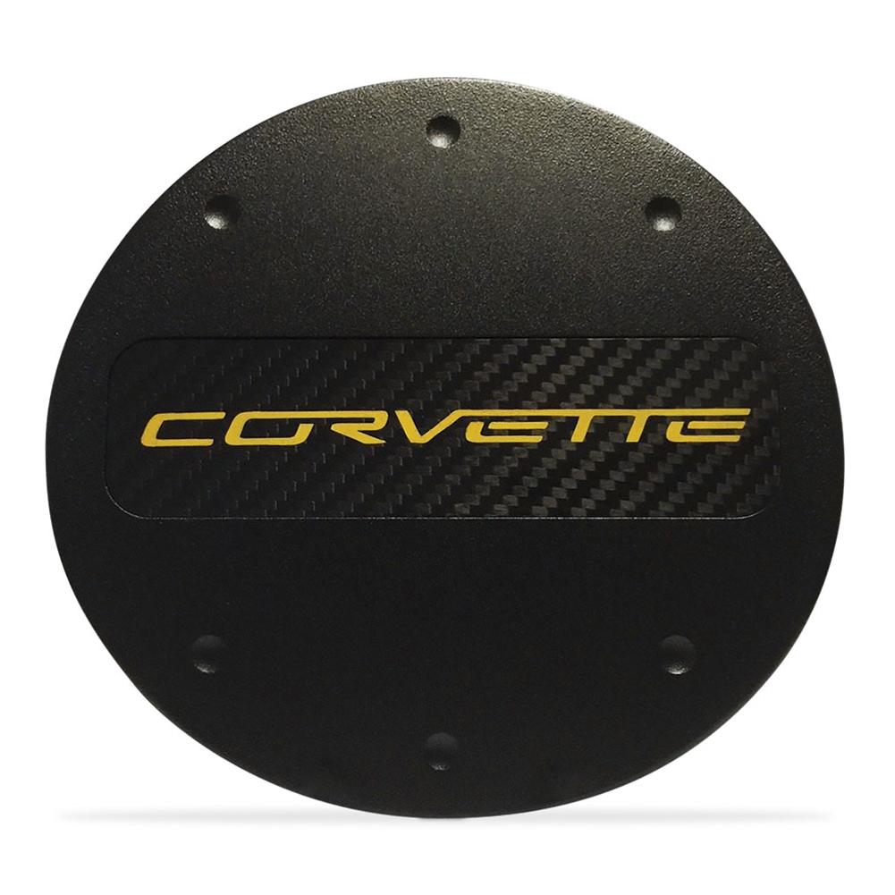 C7 Corvette - Billet Fuel Door - Black Powder Coat : Stingray, Z51