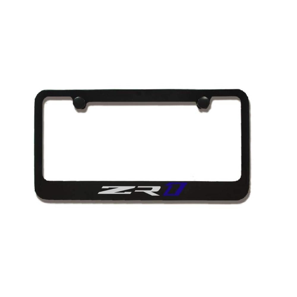 C7 Corvette Black License Plate Frame w/ZR1 Script