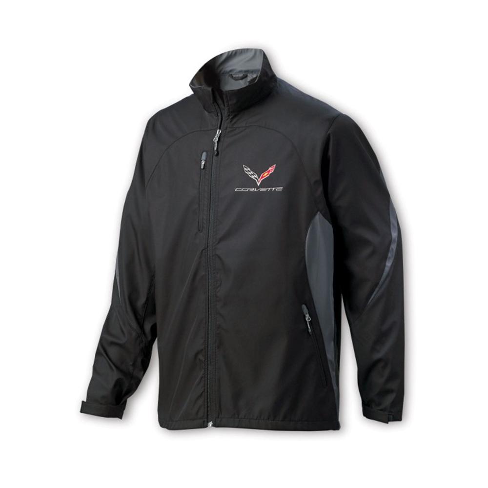 C7 Corvette Colorblock Jacket with C7 Emblem : Black/Gray