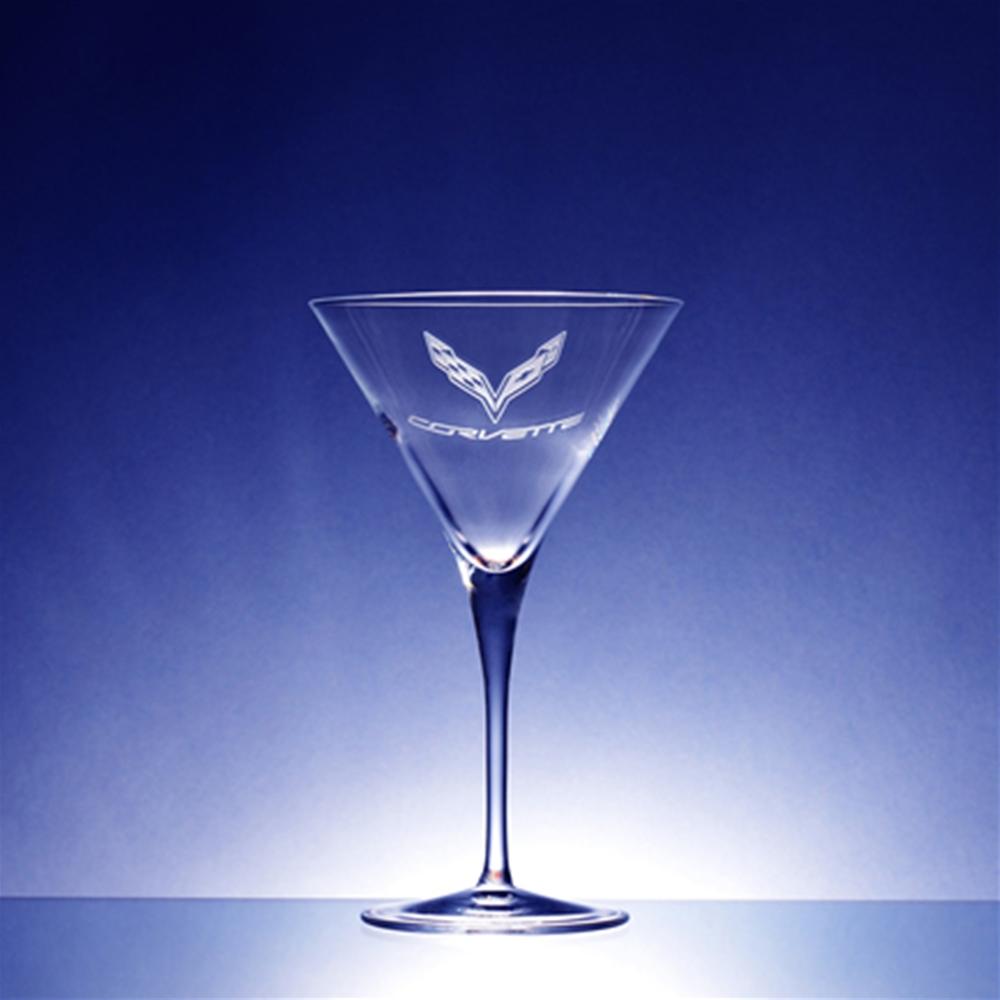 C7 Corvette Crescendo Martini Glasses - Crystalware - 10 oz. : C7 Stingray, Z06, Grand Sport, ZR1