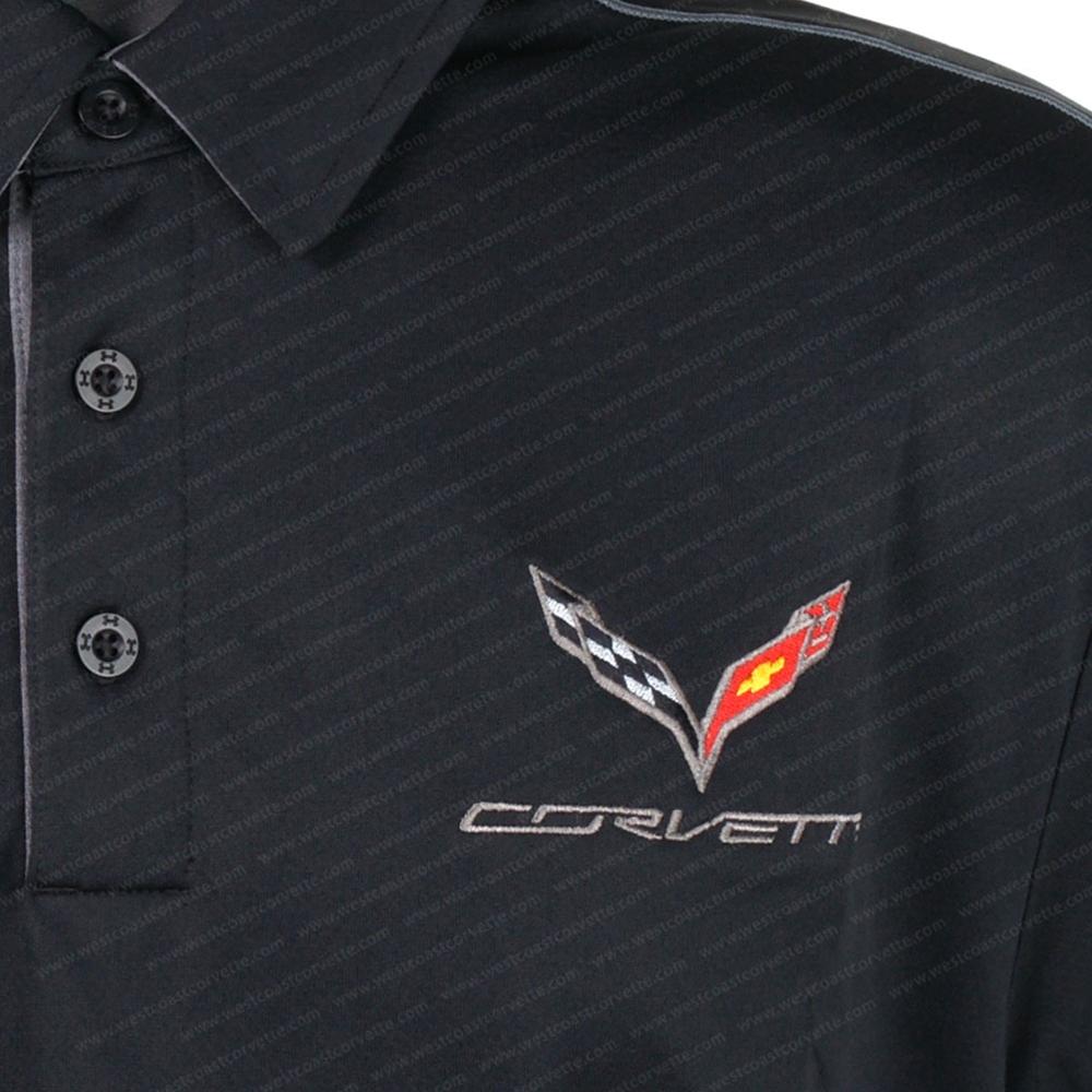 C7 Corvette Crossed Flags Under Armour Tech Polo Shirt