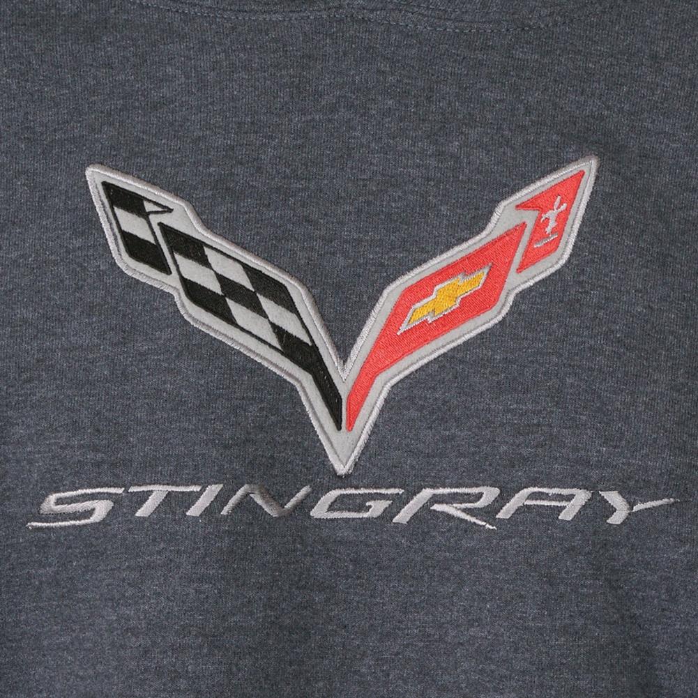 C7 Corvette Embroidered Sweatshirt Hoodie - Charcoal (Large)