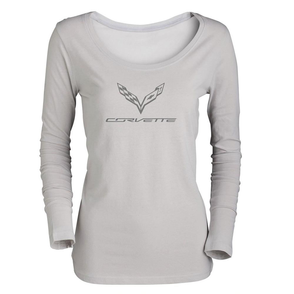 C7 Corvette - Ladies Long Sleeve Tee : Silver