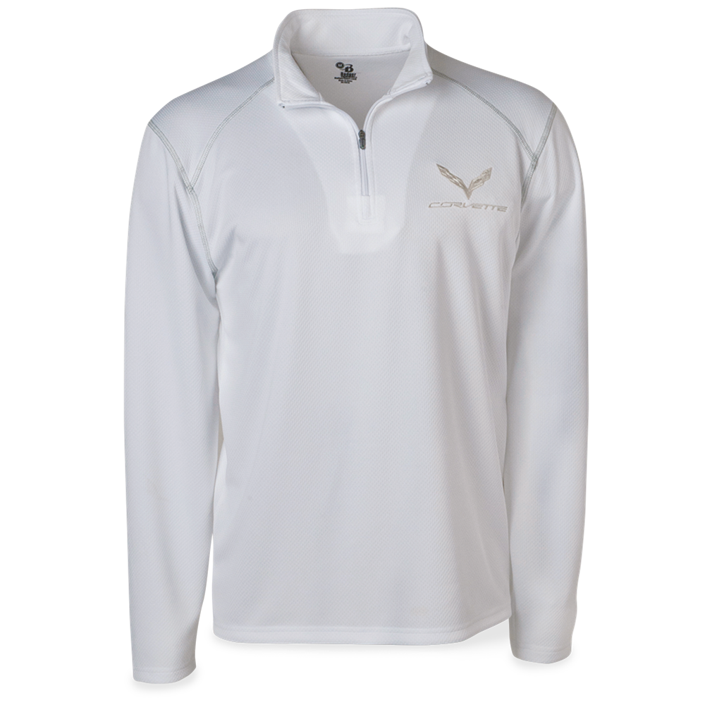 C7 Corvette Money Mesh 1/4 Zip Jacket : White