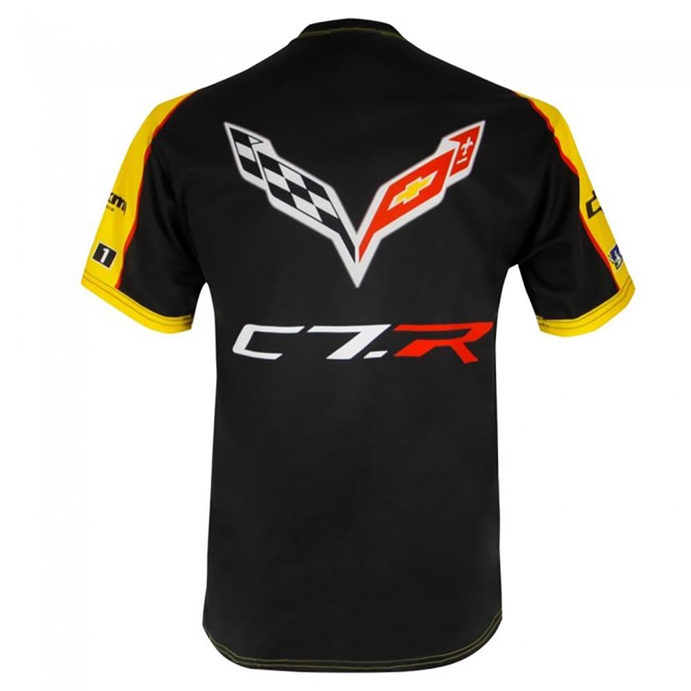C7 Corvette Racing Team Shirt w/Jake Skull : Black-Yellow