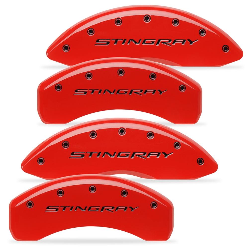 C7 Corvette Stingray Brake Caliper Cover Set with "STINGRAY" Script : Red CLEARANCE: