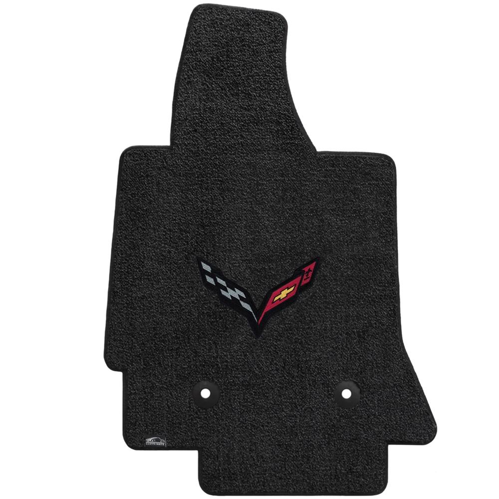 C7 Corvette Stingray Floor Mats - Lloyds Mats with C7 Carbon Crossed Flags
