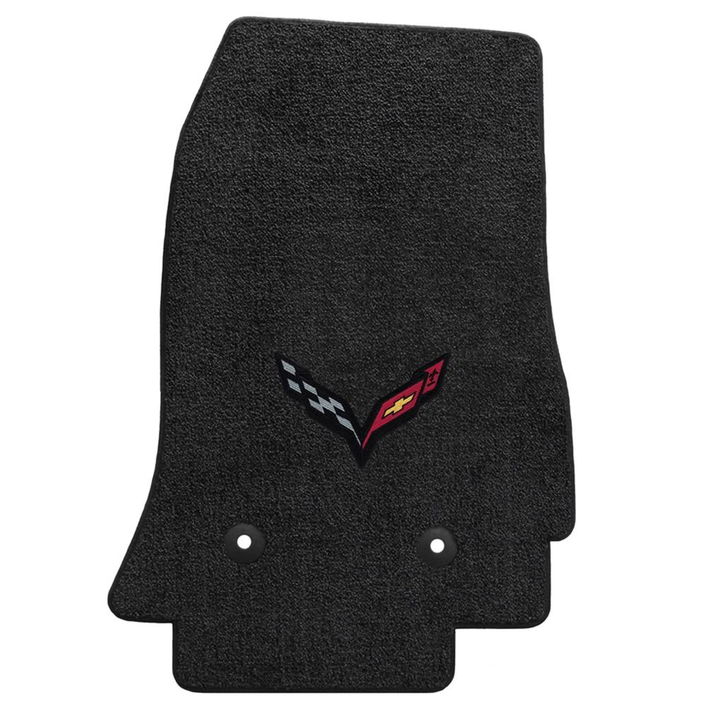 C7 Corvette Stingray Floor Mats - Lloyds Mats with C7 Carbon Crossed Flags