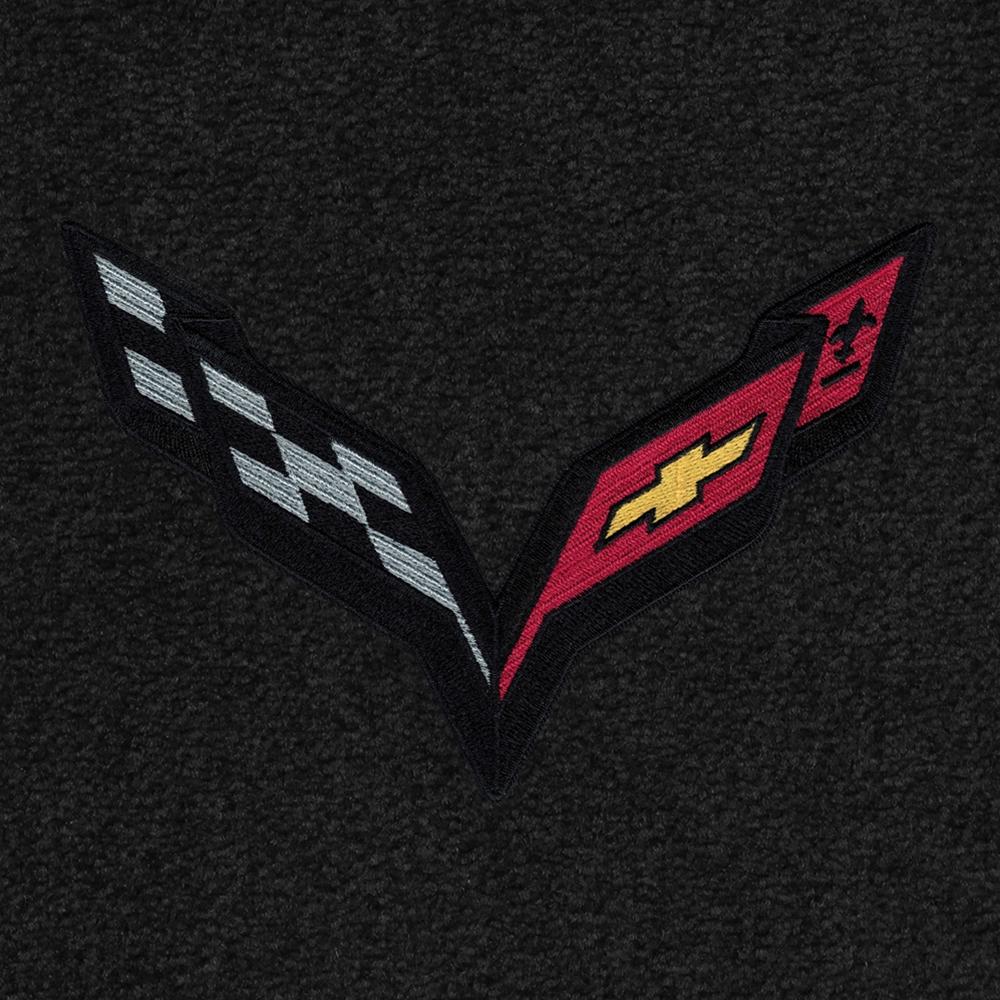 C7 Corvette Stingray Floor Mats - Lloyds Mats with C7 Carbon Crossed Flags