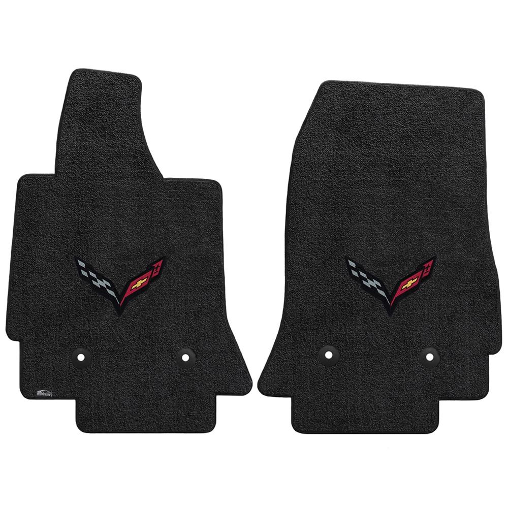 C7 Corvette Stingray Floor Mats - Lloyds Mats with C7 Carbon Crossed Flags