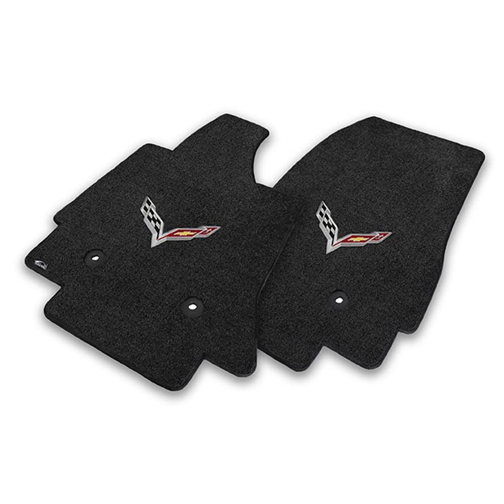 C7 Corvette Stingray Floor Mats - Lloyds Mats with C7 Crossed Flags