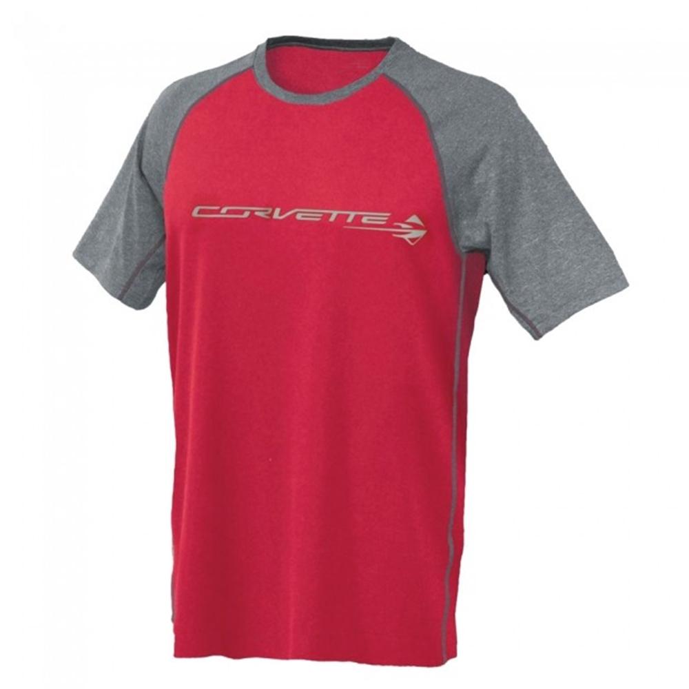 C7 Corvette Stingray Reverse-Mesh Tee : Red, Gray (XX-Large)