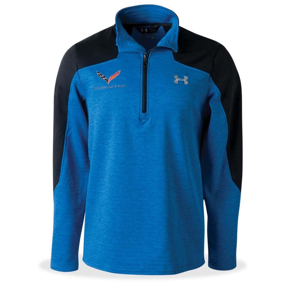 C7 Corvette Under Armour Expanse Quarter Zip : Blue, Stealth Gray