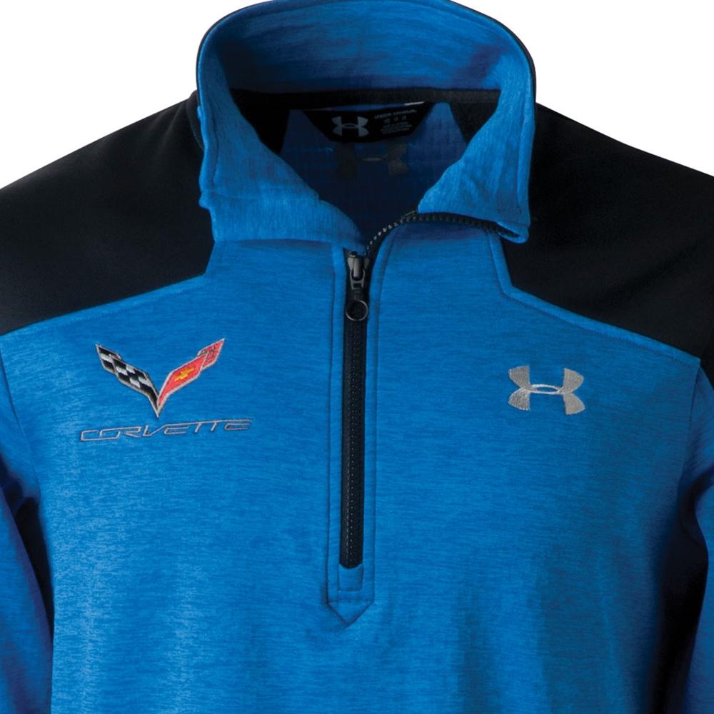C7 Corvette Under Armour Expanse Quarter Zip : Blue, Stealth Gray