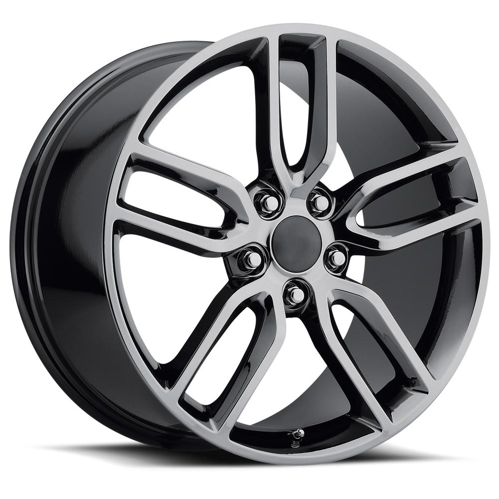 C7 Corvette Z51 Style Reproduction Wheels : Black Chrome