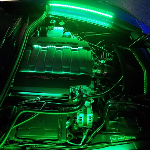 Corvette Complete Engine Bay Lighting Kit - RGB: C7 Stingray, Z51, Grand Sport