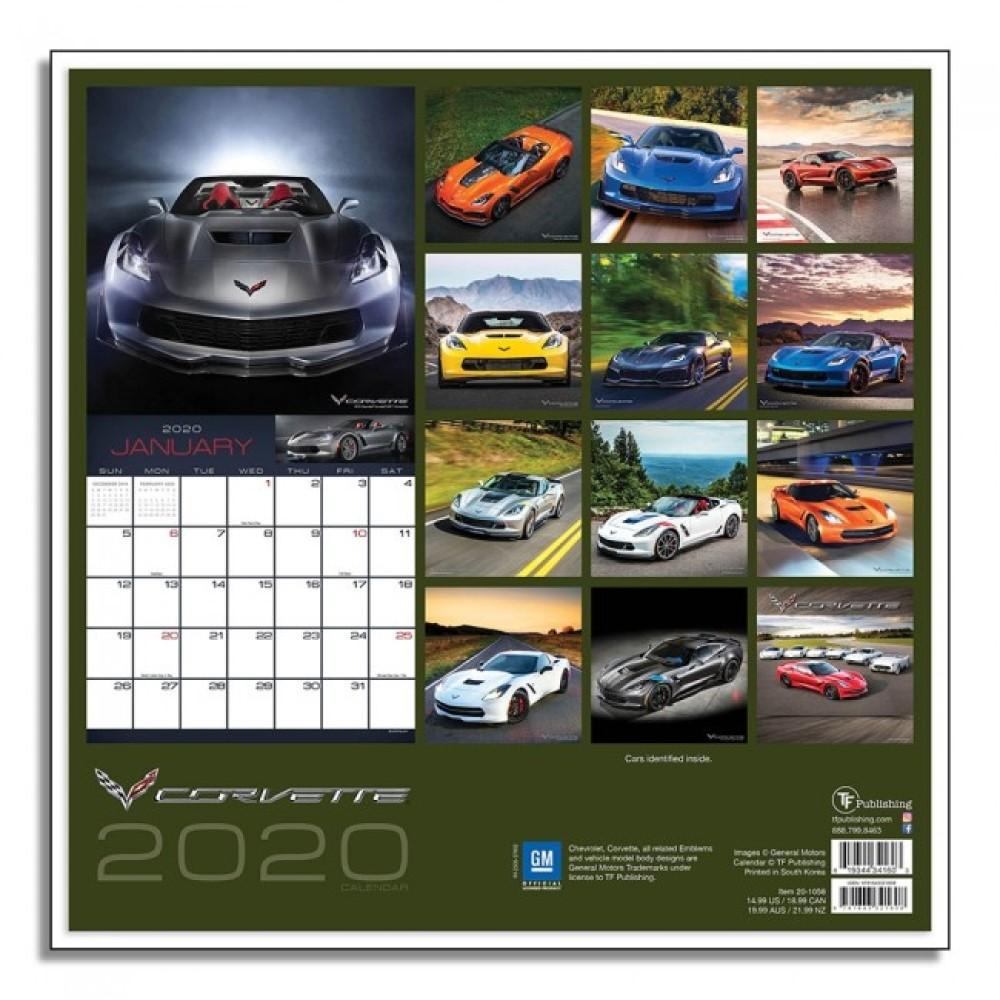 Corvette 12 Month 2020 Calendar