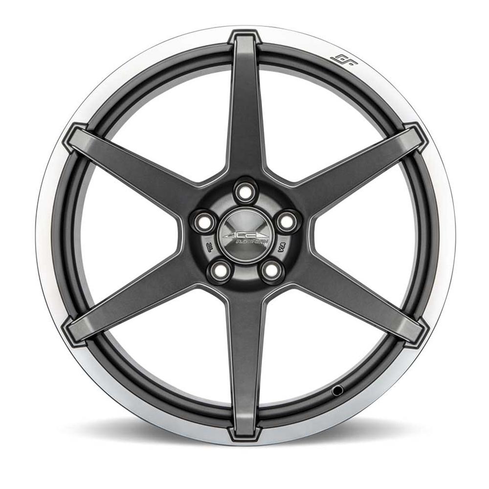 Corvette ACE Flow Form AFF06 Wheels - Titanium Machined Lip : C7 Z06