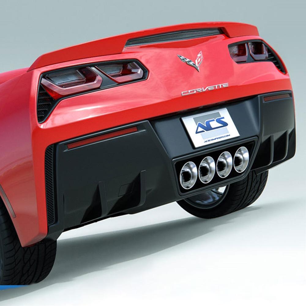 Corvette ACS Rear Diffuser Fins (Set of 4) - Carbon Flash : C7 Stingray, Z51, Z06, Grand Sport