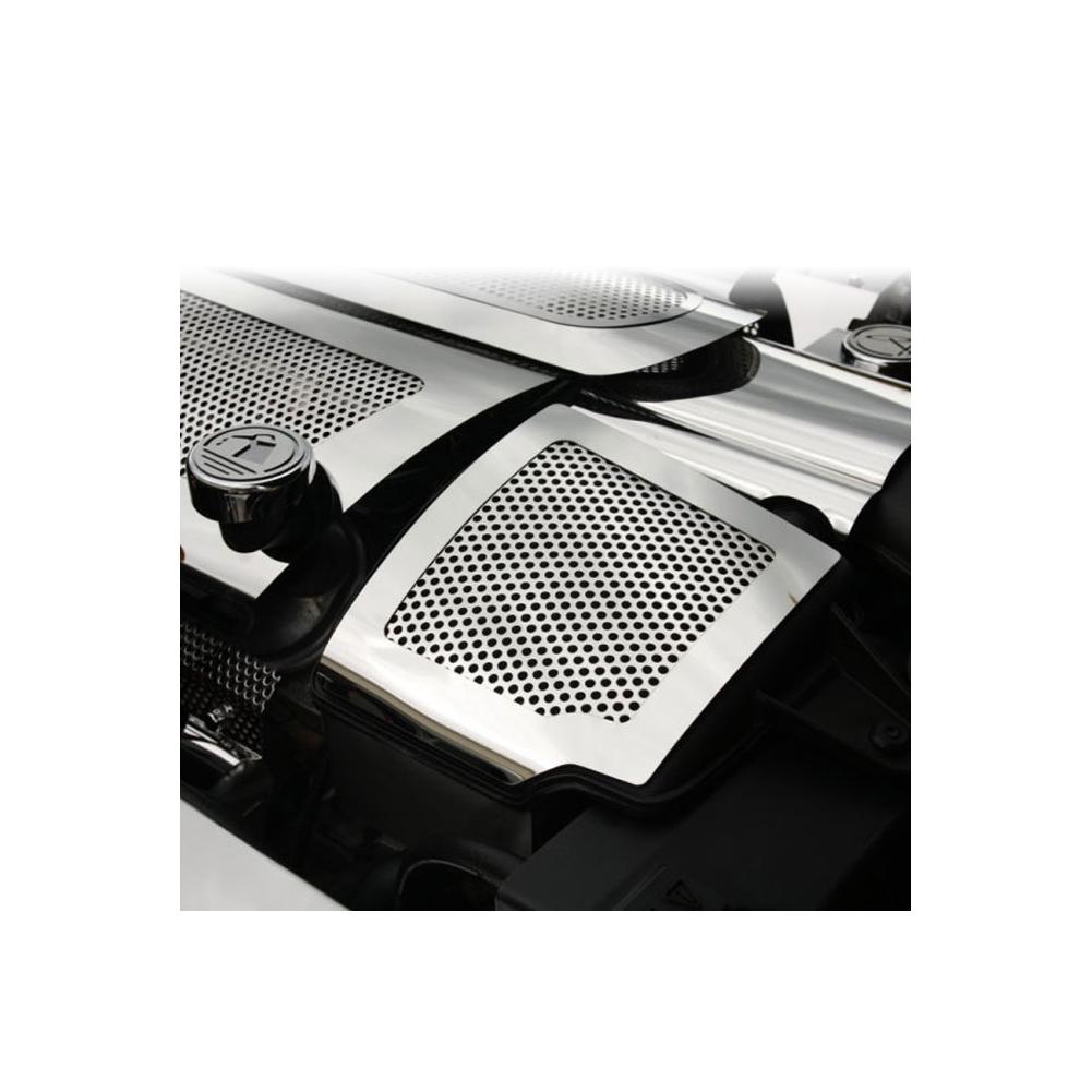 Corvette Air Capacitor Cover 2Pc - Plain or Perforated Stainless Steel : 2008-2013 C6 & GS