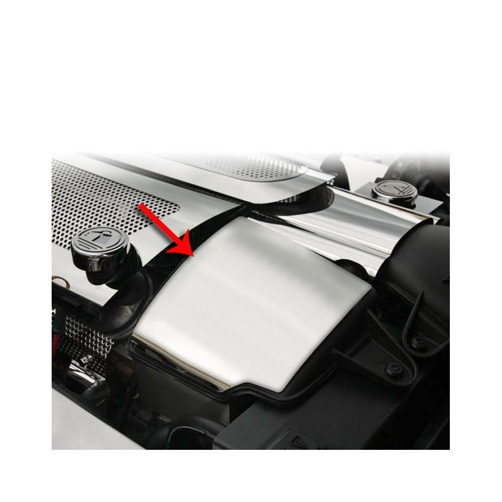 Corvette Air Capacitor Cover 2Pc - Plain Stainless Steel : 2008-2013 C6 & GS