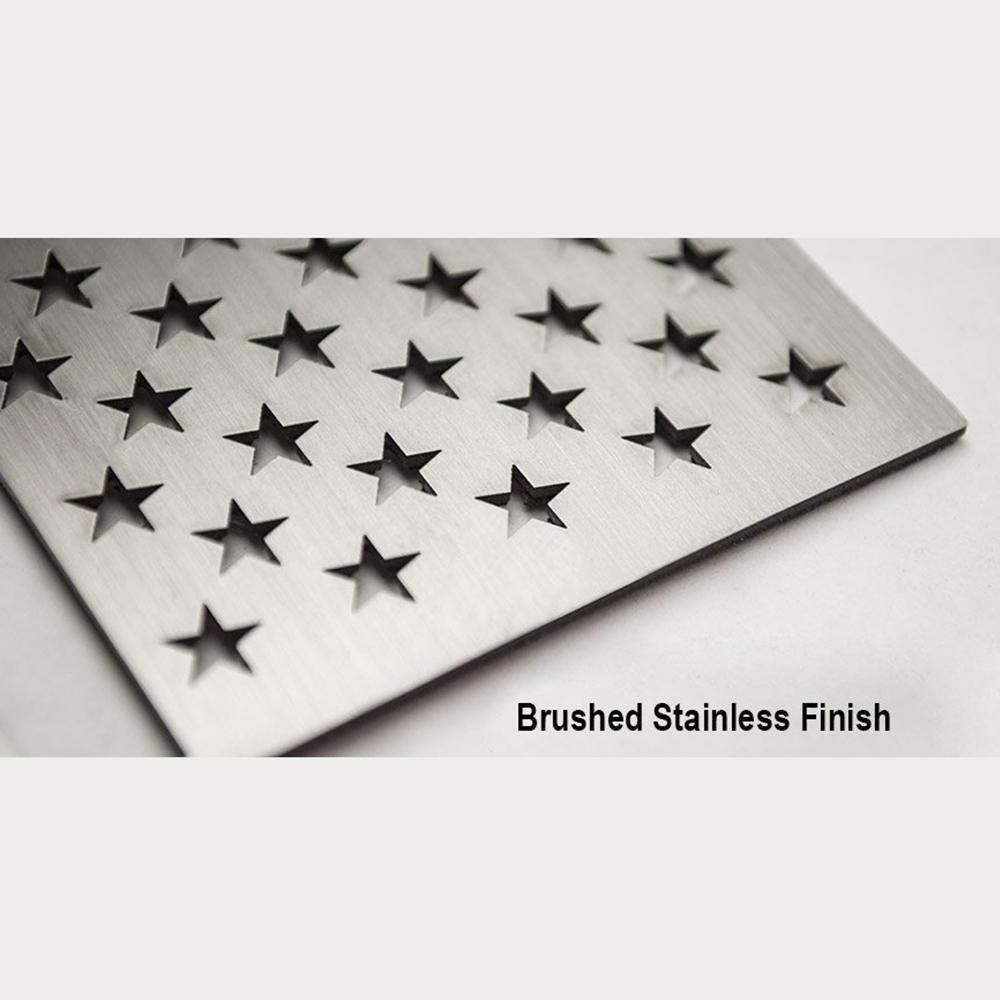 Corvette American Flag Vehicle Emblem : Brushed Stainless Steel with Red - Set of 2