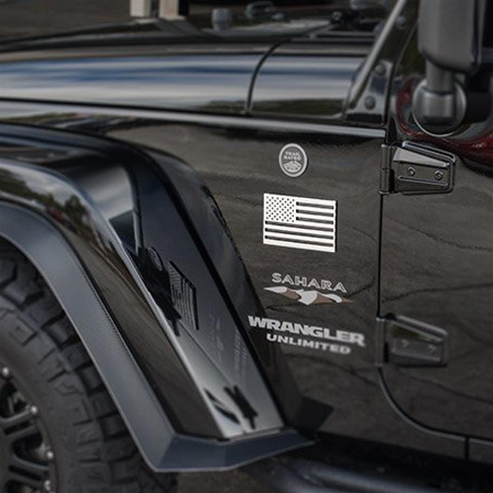 Corvette American Flag Vehicle Emblem : Stainless Steel