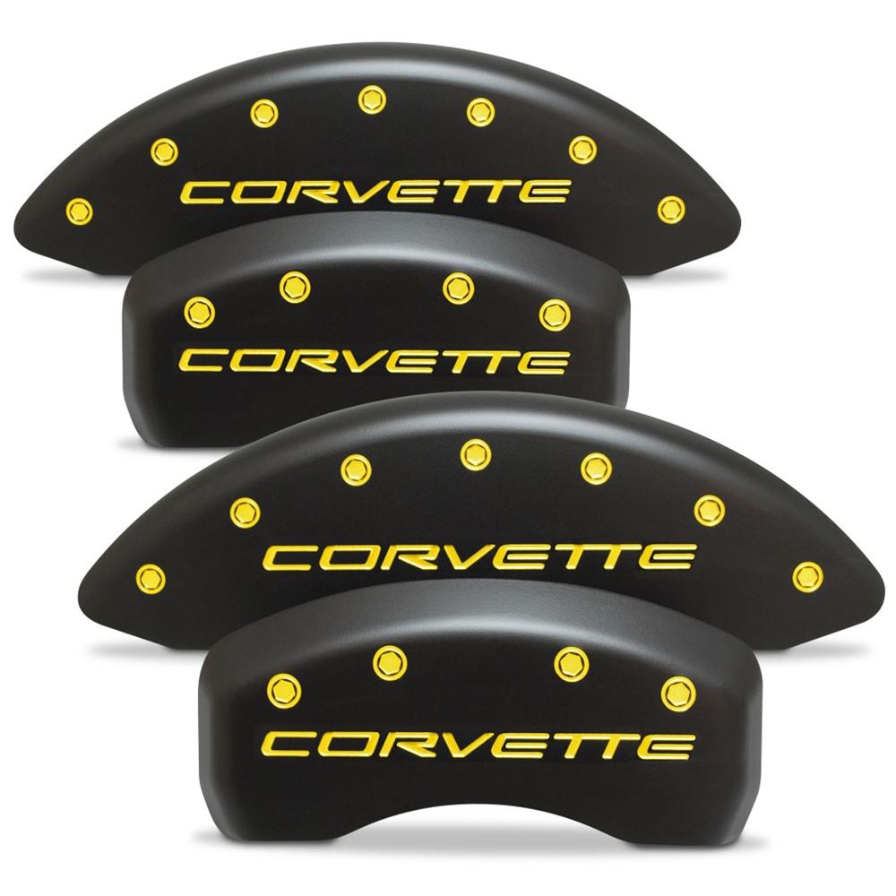 Corvette Brake Caliper Cover Set (4) : 1997-2004 C5 & Z06 - Stealth Black Series - Custom Color Letters