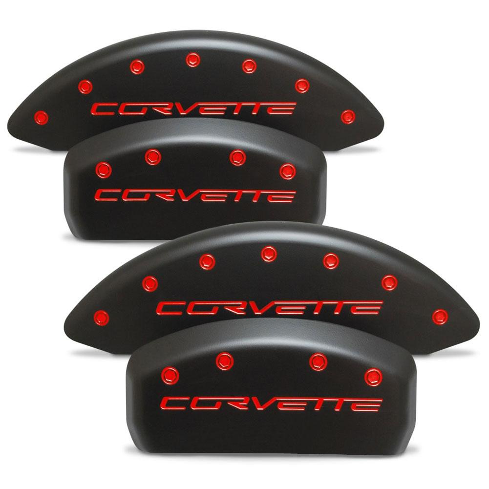 Corvette Brake Caliper Cover Set (4) : 2005-2013 C6 - Stealth Black Series - Custom Color Letters