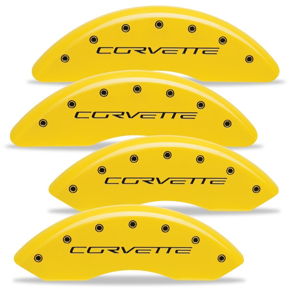 Corvette Brake Caliper Cover Set (4) - Color Matched : 2006-2013 C6 Z06 & GS Only with Black Script