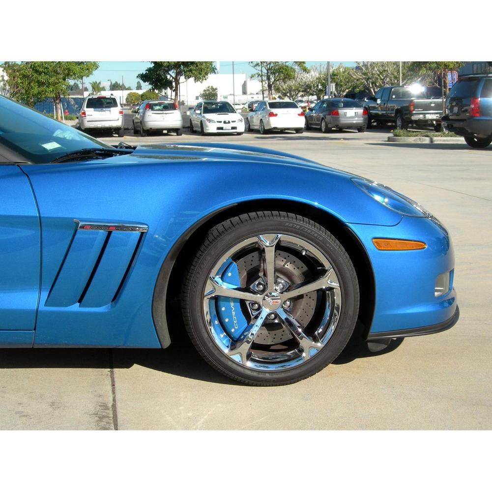 Corvette Brake Caliper Cover Set (4) - Jet Stream Blue : 2006-2013 C6Z06 & GS Only with Silver Script